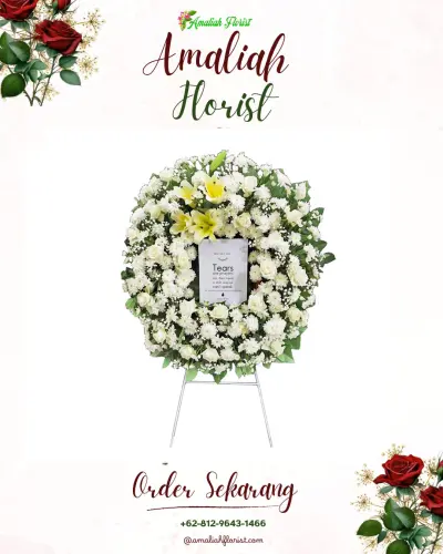 Krans Bunga Duka Cita di Santhayana Funeral Service Bali